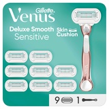 Gillette Venus Deluxe Smooth Sensitive Handstück + Rasierklingen 9 St.