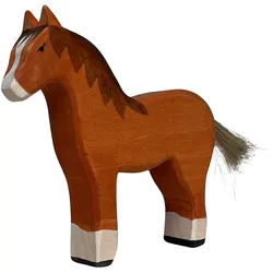 Holzpferd handgefertigt - Nachhaltiges Holzspielzeug für Kinder, poliert mit Bio-Ölen - 14x14x3 cm - Fördert Fantasie & Intelligenz - Ideal als Geschenk