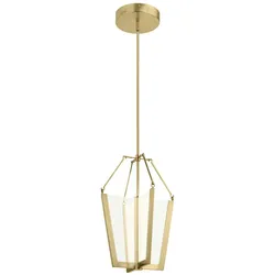 Licht-Erlebnisse Hängelampe TIVON Creme-Gold Transparent Aluminium Eisen Lichtleiter-Acryl LE121075