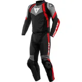 Dainese Avro 4, Lederkombi 2tlg. - Schwarz/Grau/Rot - 54