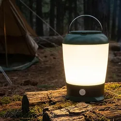 LED-Campinglampe - aufladbar mit 3 Leuchtmodi - ideal für Camping Wandern Home & Garten - USB-C Ladeport mit 1200 mAh Akku - Ø 9,5x13,5 cm