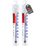 Lantelme 2 Stück Kühlschrankthermometer-Set mit Haken zum Aufhängen – Analoges Thermometer für Kühlgeräte wie Kühlschrank, Gefrierschrank, Kühltheke und Kühltruhe