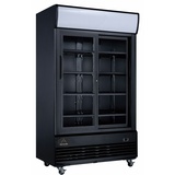 A&S polarny Getränkekühlschrank Gewerbekühlschrank 1013l 2 Glastüren 1200 x 730 x 2036mm schwarz | + GROJU Geschirrtuch