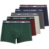 JACK & JONES Herren Unterhosen Shorts Boxershorts Trunks 5er Pack, Farbe:Mehrfarbig, Wäschegröße:XL, Artikel:-DGM/sea Moss/Port Royale/Navy Blazer/LGM
