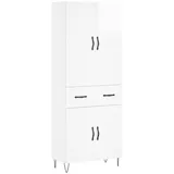 vidaXL Highboard Hochglanz-Weiß 69,5x34x180 cm Holzwerkstoff