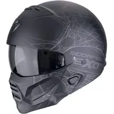 Scorpion EXO-Combat II Spiderweb Helm matt-schwarz-silber - Matt Schwarz/Silber - L