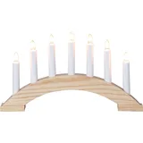 STAR Fensterleuchter Bea von Star Trading, Kerzenständer mit 7 Glühbirnen E10 warmweiß, Weihnachtsdeko aus Holz in Natur, Kabelschalter, Länge: 39 cm