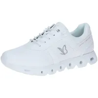 CAPRICE Damen Sneaker flach mit Schnürsenkeln Vegan, Weiß (White Comb), 42 EU