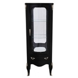 Casa Padrino Barock Vitrine Schwarz 130 cm - Vitrinenschrank - Wohnzimmerschrank