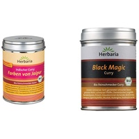 Herbaria 'Farben von Jaipur' Indischer Curry, 80 gramm & "Black Magic" Curry, 1er Pack (1 x 80 g Dose) - Bio