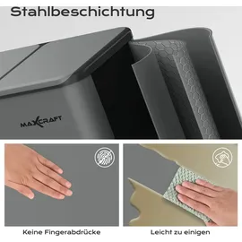 MAXCRAFT Mülleimer / Treteimer mit Soft Close Deckel und 2 Inneneimern - 60 Liter in Anthrazit