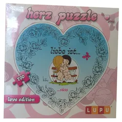 Puzzle LUPU 1006 Liebe ist... süß Puzzle Herz 700 Teile love Edition mit Rose, 700 Puzzleteile bunt