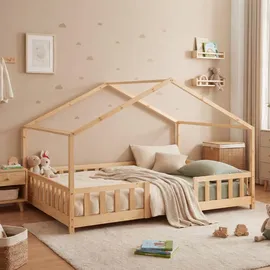 [en.casa] Kinderbett Treviolo 140 x 200 cm Kiefer naturbelassen beige