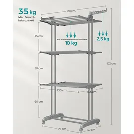 Songmics Wäscheständer 173 grau