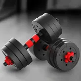 XUANYU 2 in 1 Hanteln Set 2er-Set Kurzhanteln Verstellbar Hantelset mit Verbindungsstangen 20kg Dumbbells Langhantel Gewichten für Krafttraining