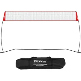 Vevor Volleyballnetz Höhenverstellbares Volleyballnetz Set, 4,3 x 2,3-2,4 m Tragbarer Beachvolleyball-Netz, Volleyballnetz Faltbare Volleyballnetz mit Volleyball & Tragetasche, für Garten, Strand
