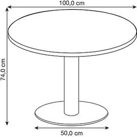 Hammerbacher Bistrotisch lichtgrau 100,0 x 100,0 x 74,0 cm