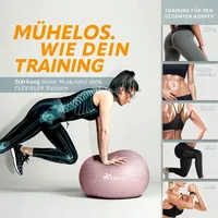 TRESKO Gymnastikball Anti-Burst, groß, Ø 55cm, mit Pumpe, rose-gold