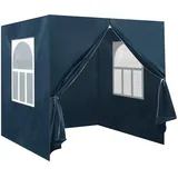 TUKAILAi 4 Panel Garten Pavillon Seitenwände, 2 Pavillon Wandpaneele mit Reißverschluss und 2 Fensterplatte, Kompatibel für Pavillon (Blau, 2x2m)