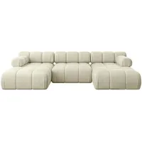 altdecor Wohnlandschaft modulares Sofa Tesso-U1 - 285x160x70 cm Beige Velours