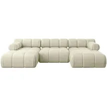 altdecor Wohnlandschaft modulares Sofa Tesso-U1 - 285x160x70 cm Beige Velours