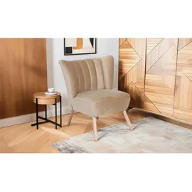 Max Winzer Sessel Alessandro Samtvelours 70 x 80 x 66 cm Sand