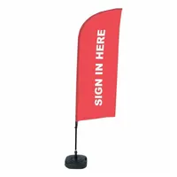 Showdown Displays Showdown Beachflag - Komplett-Set - Sign In Here Rot Englisch - Rot/Schwarz