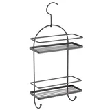MSV Duschregal Duschablage Regal Badregal für Shampoo, Duschgel - Aluminium schwarz matt