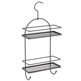 MSV Duschregal Duschablage Regal Badregal für Shampoo, Duschgel - Aluminium schwarz matt