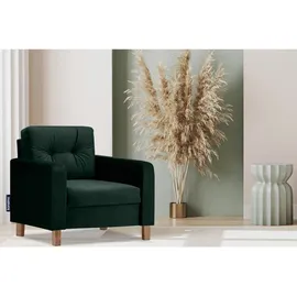 Konsimo Sessel Eriso Velours 80 x 75 x 75 cm Grün mit Kissen