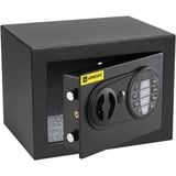 HOMESAFE HV17E Tresor Safe mit Schlüssel Elektronischem Möbeltresor, Dokumententresor, Elektronischer Safe für Zuhause, Geschäft, Büro, Hotel, Geld, 17x23x17cm (HxWxD), Carbon Satin Schwarz