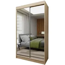 masseno Schwebetürenschrank BELLINA 120 x 216 x 61 cm Braun