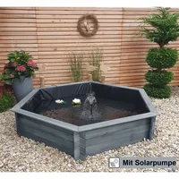 Promadino Sechseck-Hochteich 200cm Solar, grau