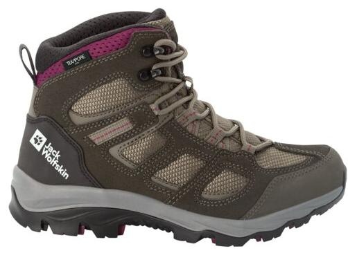 Jack Wolfskin Damen Vojo 3 Texapore Mid, 7 - khaki / burgundy