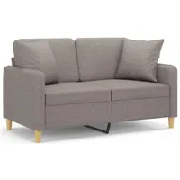vidaXL 2-Sitzer-Sofa mit Zierkissen Taupe 120 cm Stoff