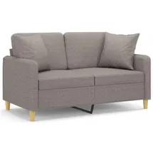 vidaXL 2-Sitzer-Sofa mit Zierkissen Taupe 120 cm Stoff