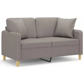vidaXL 2-Sitzer-Sofa mit Zierkissen Taupe 120 cm Stoff