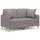 vidaXL 2-Sitzer-Sofa mit Zierkissen Taupe 120 cm Stoff