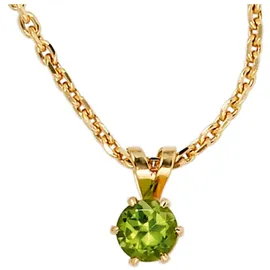Jobo Kettenanhänger Anhänger mit Peridot 10 mm Gold / Gelbgold