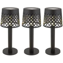 GLOBO Solarleuchte Kunststoff H 21,0 cm 3er Set schwarz