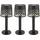 GLOBO Solarleuchte Kunststoff H 21,0 cm 3er Set schwarz