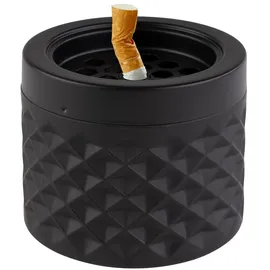 APS Windaschenbecher Ø 9,5 cm, H: 8 cm, Glas matt-schwarz, gefrostet,