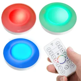 NORTHPOINT LED Batterie Beleuchtungsspots 3er Set mit Fernbedienung Farbwechsel Timerfunktion für Außen