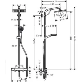 Hansgrohe Crometta E Showerpipe 240 1jet mit Thermostat chrom 27271000