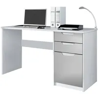 Vladon Schreibtisch Greige, 129x76x60 cm, Arbeitszimmer, Schreibtische, Bürotische