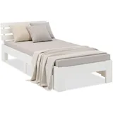 Homestyle4u Holzbett 90 x 200 cm Weiß