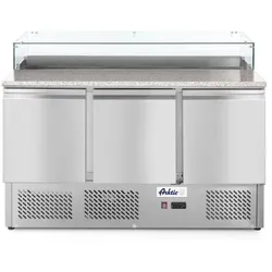 Arktic Pizzatisch mit 3 Türen und Hygieneschutz  1378x702x1155mm