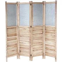 Mendler Paravent HWC-D27, Raumteiler Trennwand spanische Wand Sichtschutz, Holz Metall 170x160x2cm