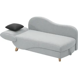 vente-unique PENELOPE rechte Chaiselongue aus hellgrauem Stoff mit Stauraum für Bettzeug - Hellgrau