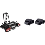 Thule VeloCompact Fahrradträger für Anhängerkupplung 3 Fahrräder & 977200 Radadapter (2er Set), Zubehör, 8 x 8 x 5 cm, schwarz